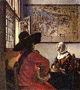 Johannes Vermeer Officer and a Laughing Girl, France oil painting artist